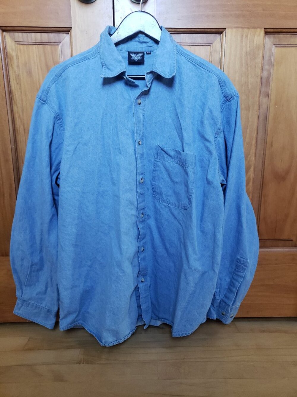 American Biker Men's XXL Denim Button down shirt 100% Cotton 2XL
